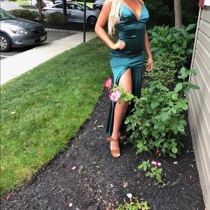 Authentic LLana Green Satin dress.